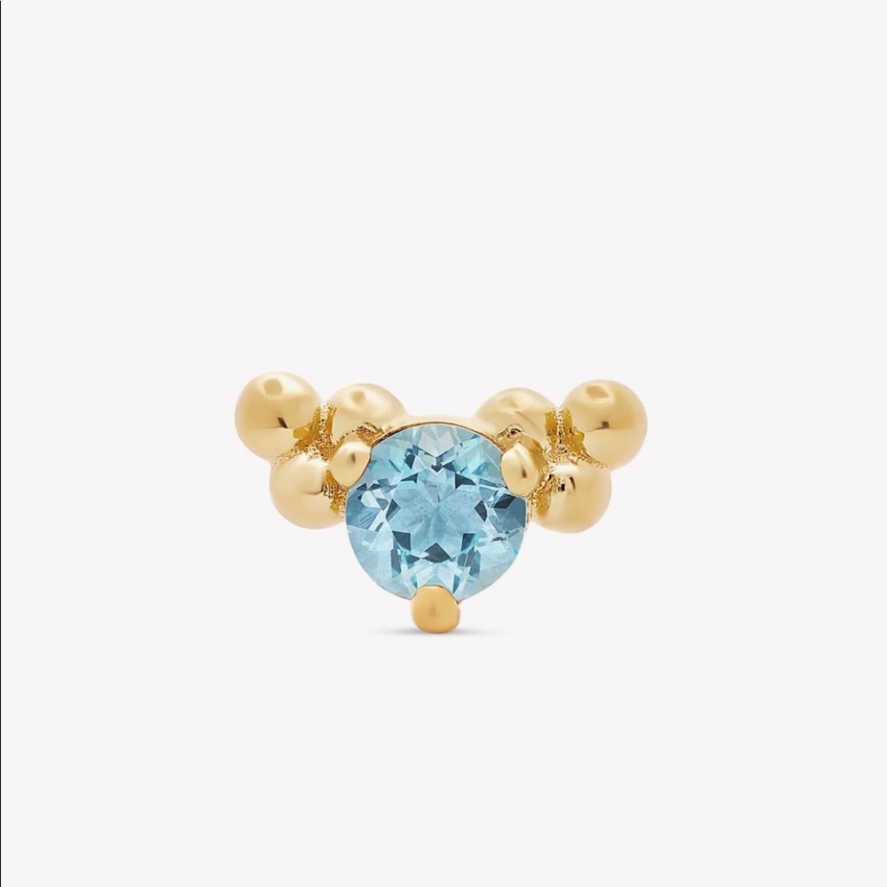 Aquamarine Cluster Curve Piercing Earring ✨